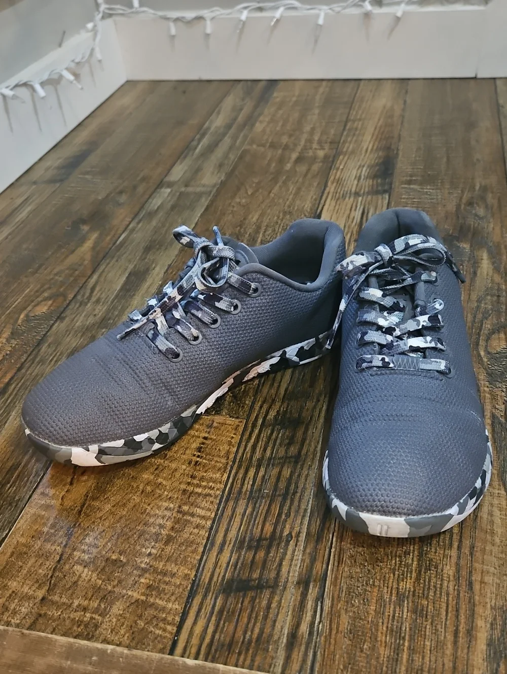 NOBULL Gray Athletic Trainer with Camo Sole (Unisex W-9 M-7.5)